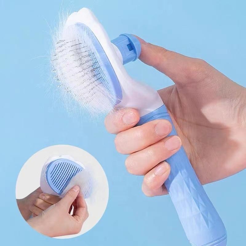 Self-Cleaning Pet Grooming Brush - Effortlessly Remove Loose Fur from Dogs & Cats