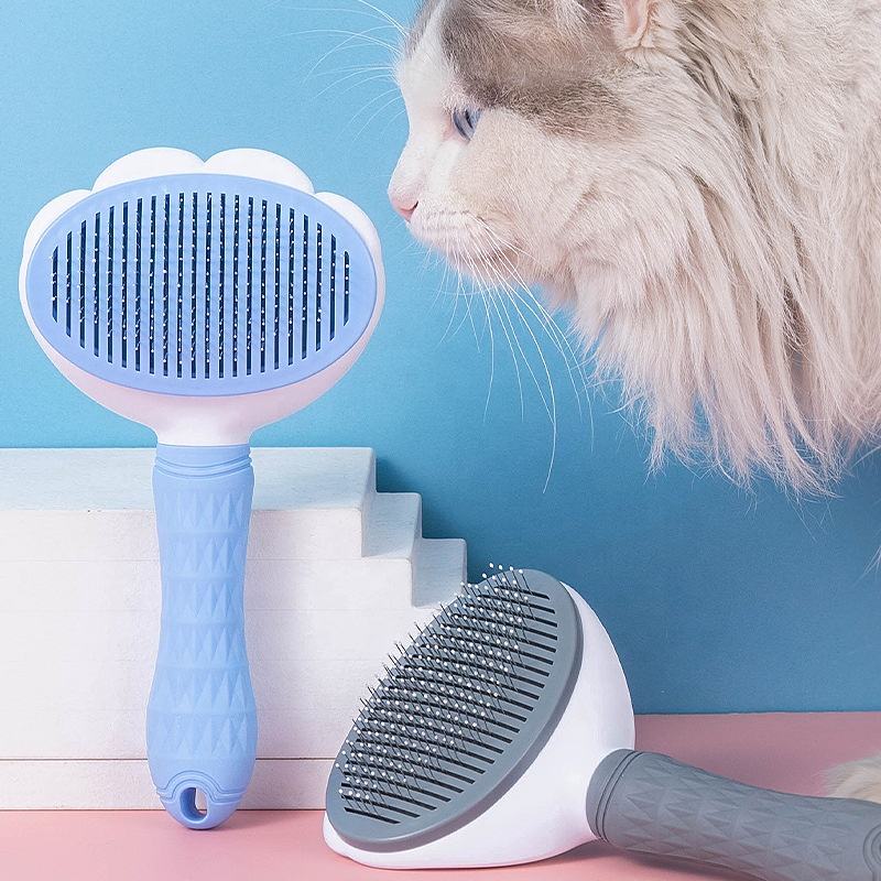 Self-Cleaning Pet Grooming Brush - Effortlessly Remove Loose Fur from Dogs & Cats